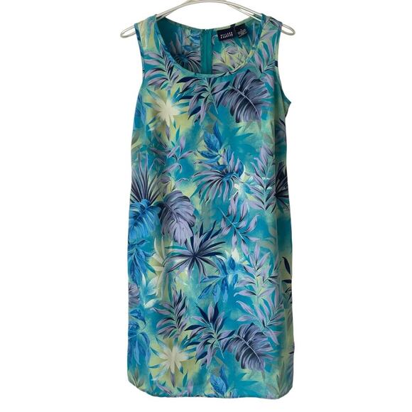 Hillard & Hanson Dresses & Skirts - Hillard & Hanson Vintage Tropical Print Short Dress  Blue Green Size 4